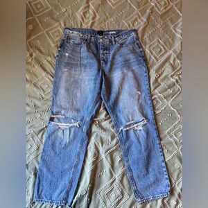 J. Crew High-Rise Distressed Blue Jeans